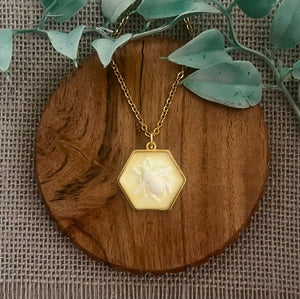 Faux Ceramic Bee Necklace