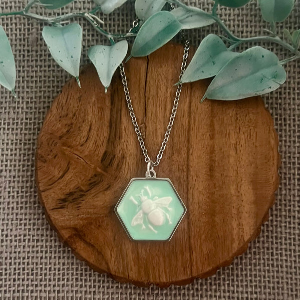 Faux Ceramic Bee Necklace